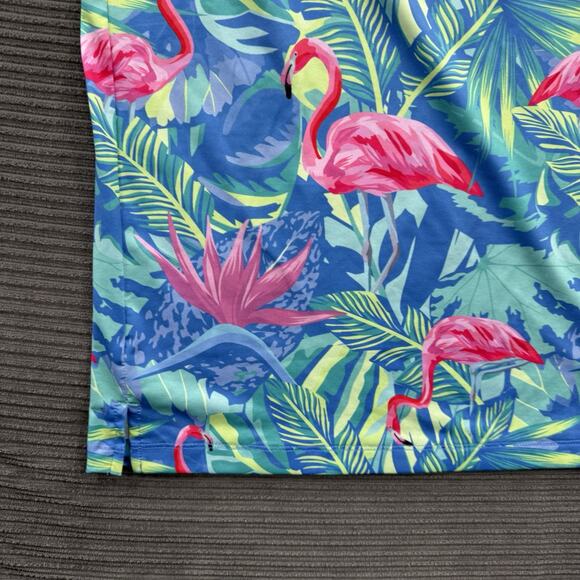 Sporty Buff Golf Shirt Men Medium Flamingo Party Performance Quick Dry Golfing. - Picture 6 of 8